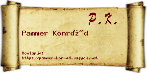 Pammer Konrád névjegykártya